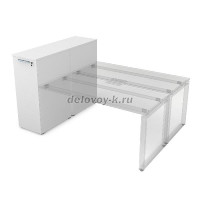 9ТП.002.4 Тумба с выкатной секцией (1435-450-1150) белый премиум рис1