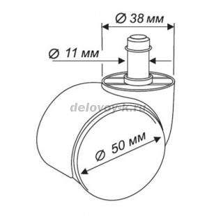 Набор колес Бюрократ CastorSet3850/PU черный для паркета/ламината 50мм рис2