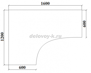 Стол письменный угловой с тумбой ДУ-1.17 пр 1600*1200*750 рис2