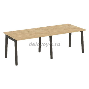Стол переговорный (2 столешницы), опоры - массив дерева 2360*980*750  OW.PRG-2.2 рис1