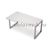 6М-О.622 Стол криволинейный, левый (1400-900-750) Белый_Алюминий матовый