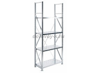 Стеллаж MS U 250_100x50_4 безболтовой среднегрузовой (нагрузка на полку 400)_ рис1