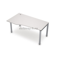 6М.623 Стол криволинейный, правый (1400-900-750) Белый_Алюминий матовый рис2