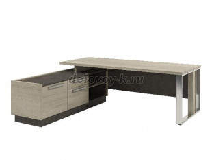 Z-422л.0000 Стол руководителя с опорной тумбой и металл. опорой рис1