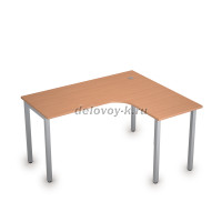 2М.131 Стол криволинейный прав. (1400-1200-750) бук_алюминий матовый рис3