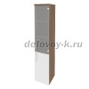 Шкаф высокий узкий правый (1 низкий фасад ЛДСП + 1 средний фасад стекло)  O.SU-1.2(R)